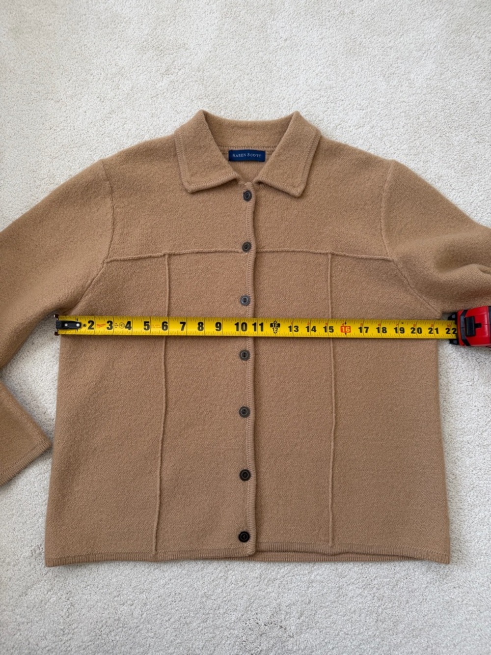 Karen Scott Wool Cardigan Women’s Size Large Buttoned Sweater - Picture 8 of 12